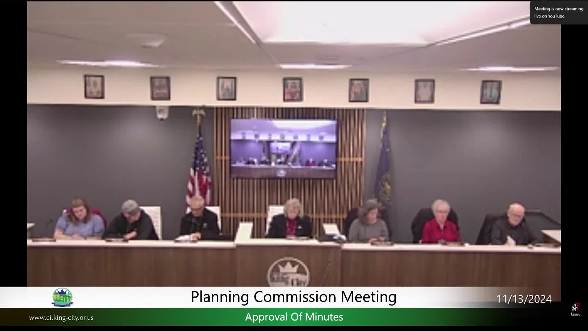Thumbnail image for November 13, 2024 King City Planning Commission