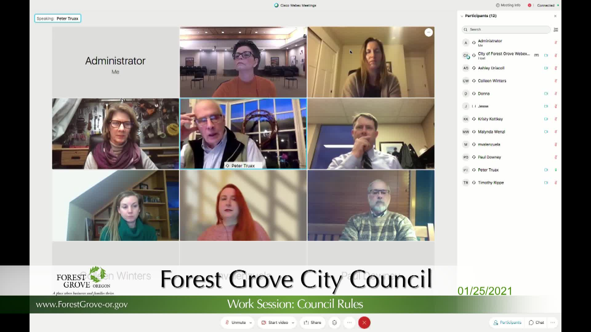 Thumbnail image for January 25, 2021 Forest Grove City Council Worksession